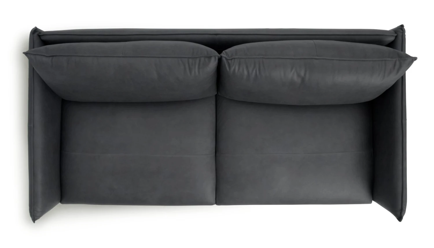 Habitat Moore Leather 3 Seater Sofa - Dark Grey - Image 8