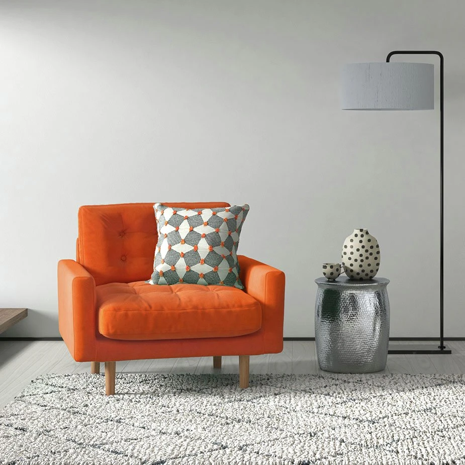 Habitat Fenner Velvet Accent Chair - Orange - Image 2