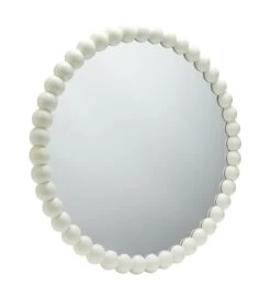 Habitat Beaded Round Wall Mirror - White - 70x70cm