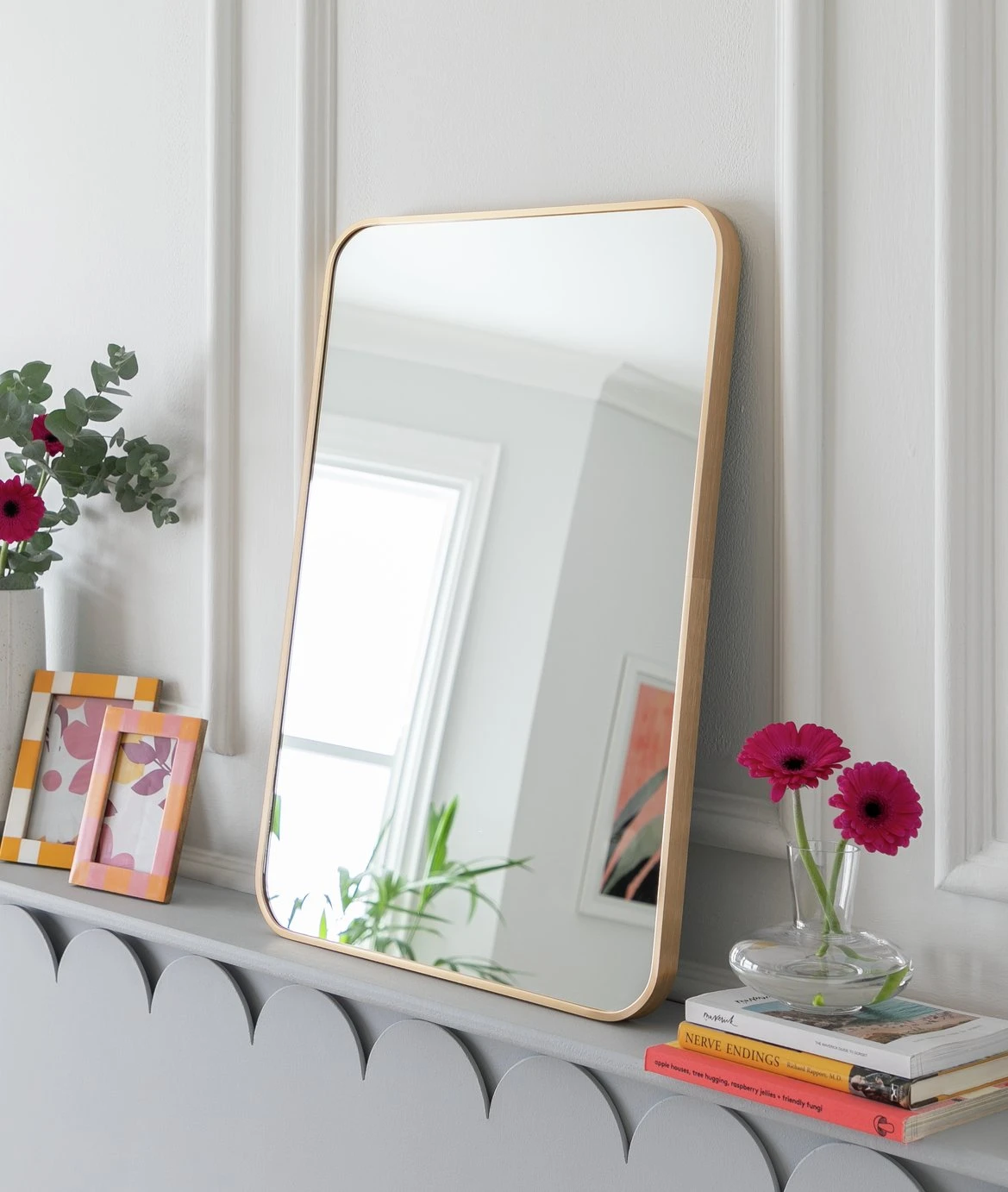 Habitat Brushed Rectangular Wall Mirror - Gold - 50x70cm - Image 2
