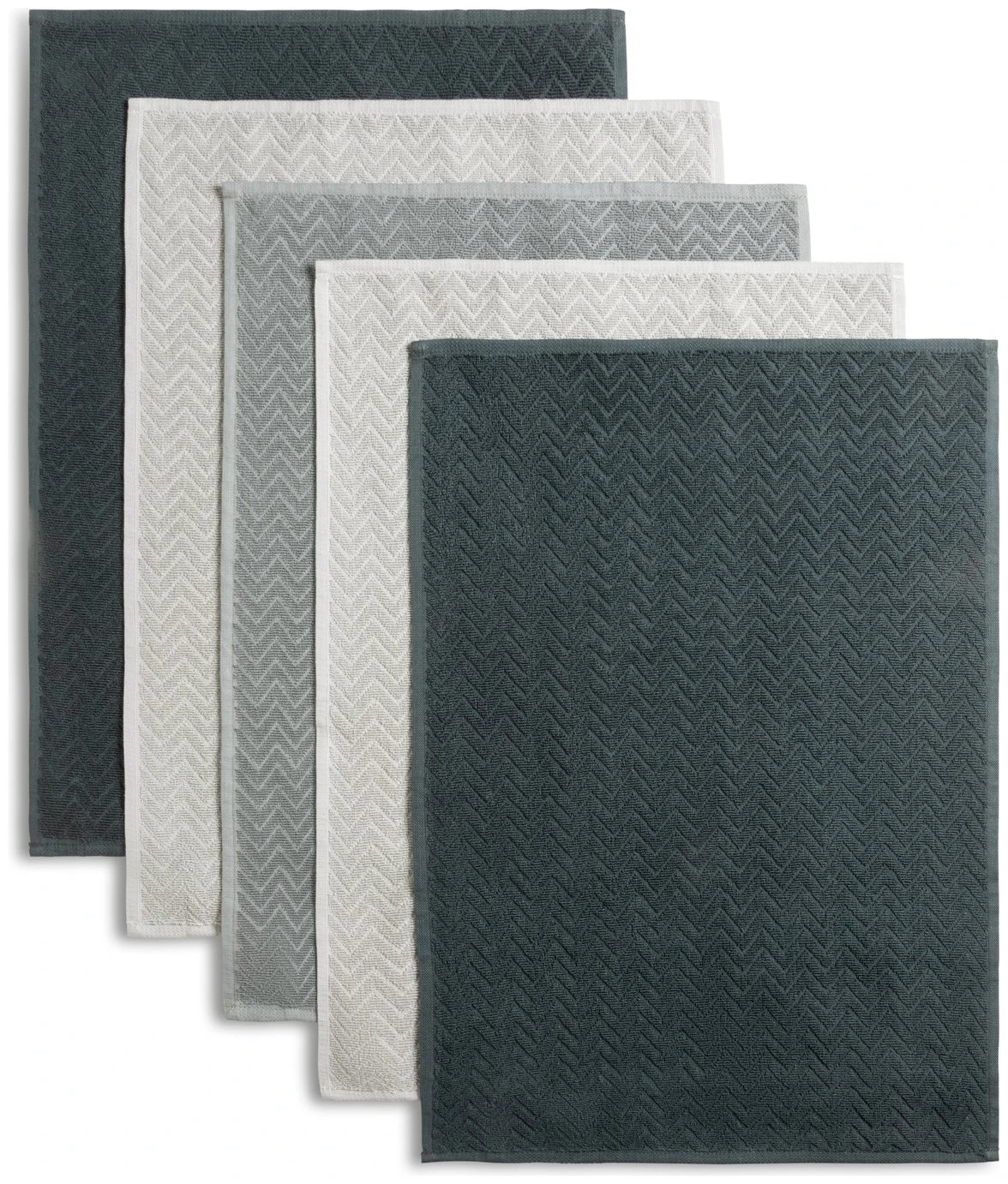 Habitat Zig Zag Terry Pack Of 5 Tea Towels - Image 5