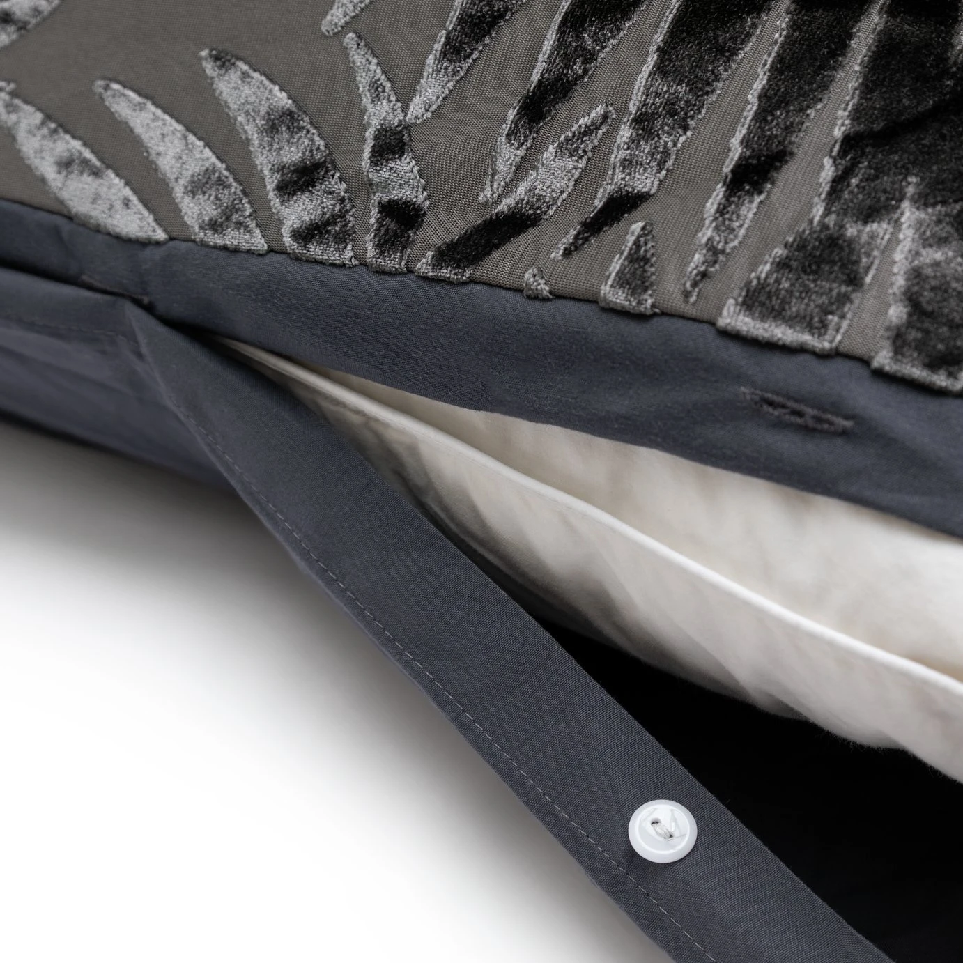 Habitat Velvet Feather Charcoal Bedding Set - Double - Image 5