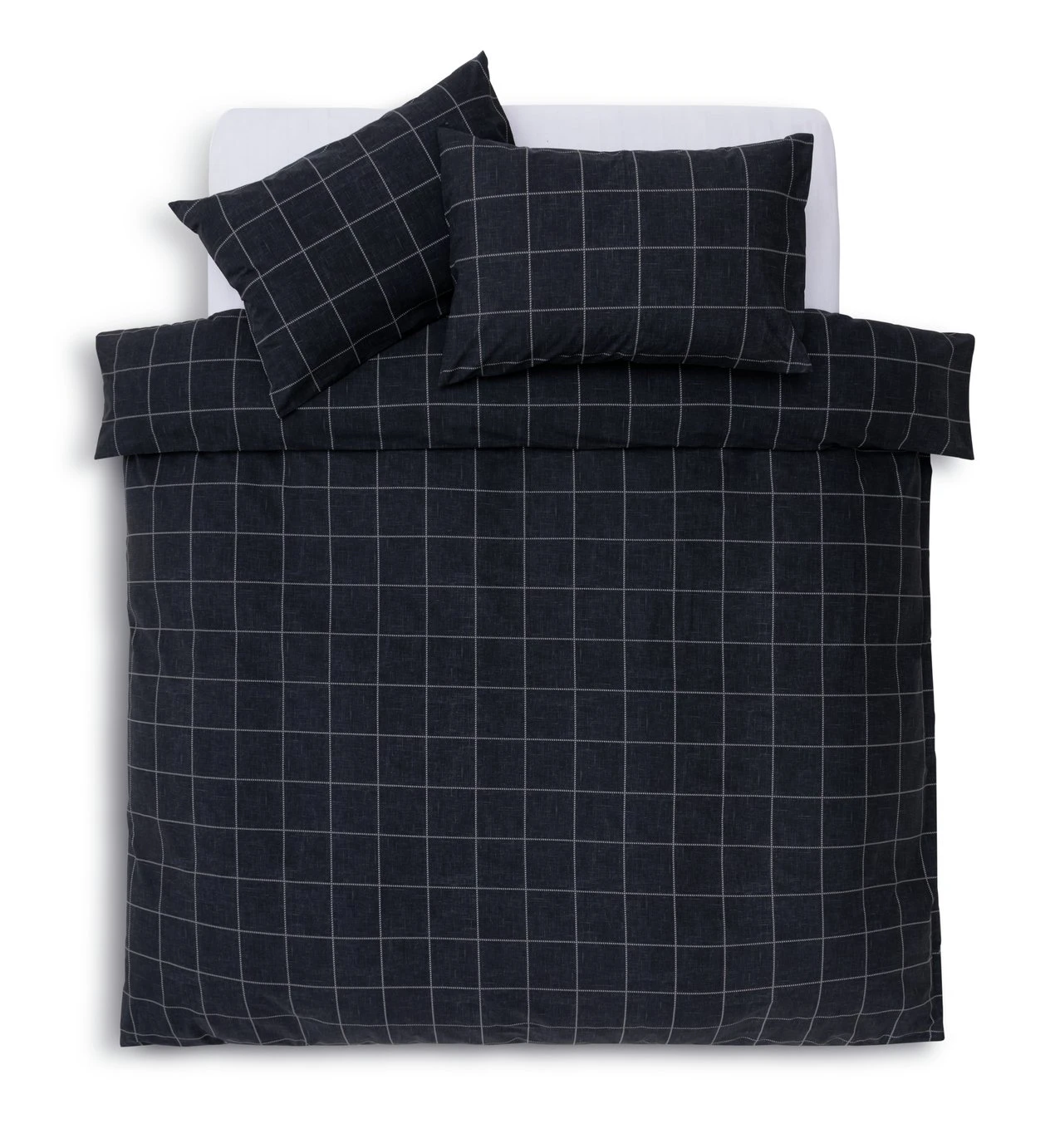Habitat Grid Check Blue Bedding Set - Single - Image 3