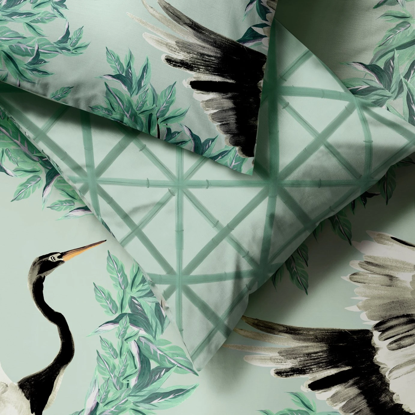 Habitat Crane Panel Green Bedding Set - Single - Image 4