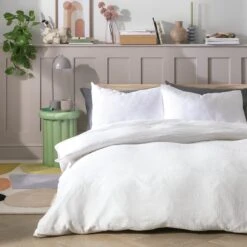 Habitat Cotton 200TC Muslin White Bedding Set - Double