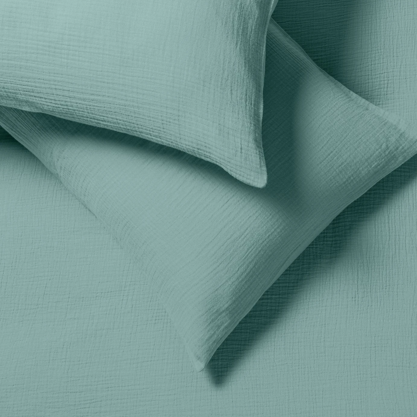 Habitat Cotton 200TC Muslin Green Bedding Set - Double - Image 4