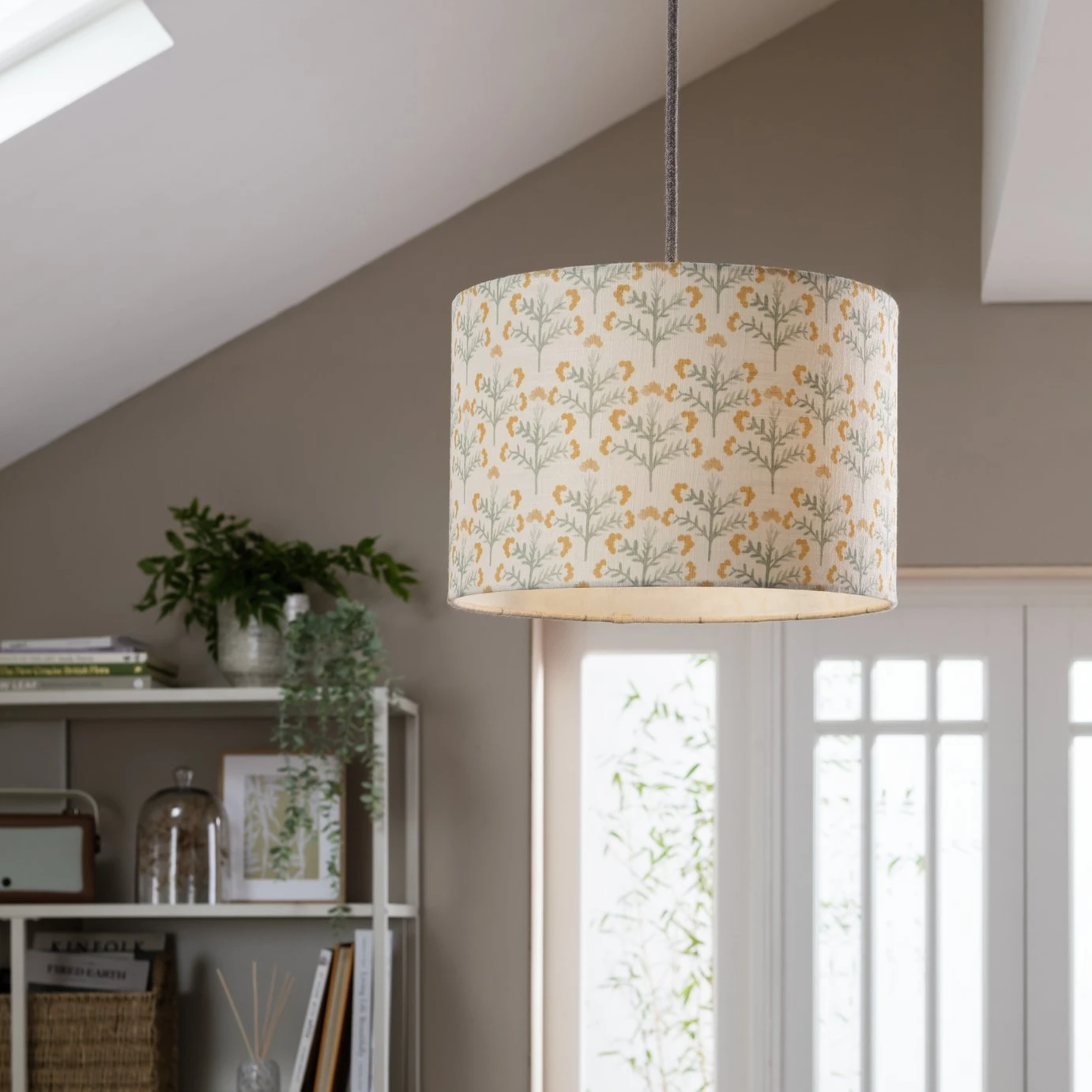 Habitat Floral Print Faux Linen Shade - Cream And Orange - Image 6