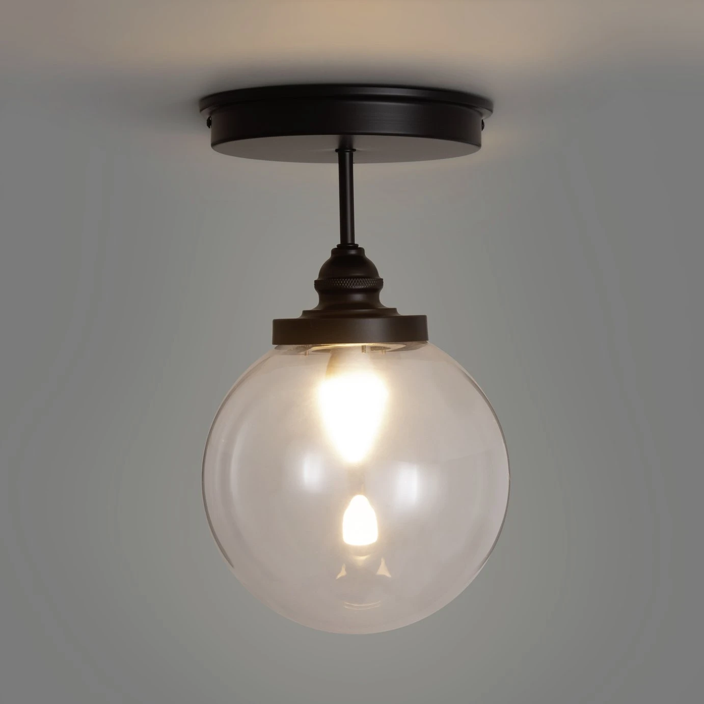 Habitat Globe Metal Bathroom Pendant Light - Black - Image 4