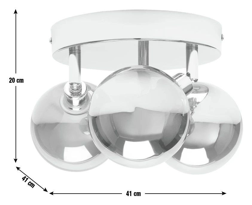 Habitat Globe Metal Bathroom Flush To Ceiling Light - Silver - Image 3