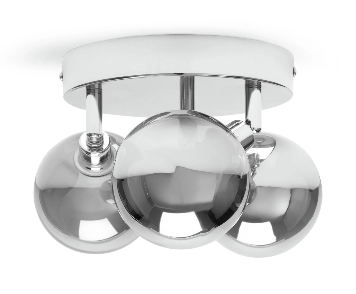 Habitat Globe Metal Bathroom Flush To Ceiling Light - Silver - Image 2