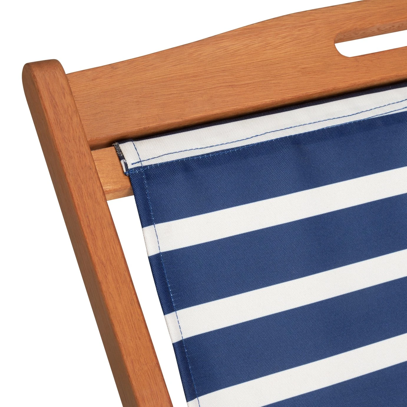 Habitat Folding Wooden Garden Deck Chair - Blue - Image 7