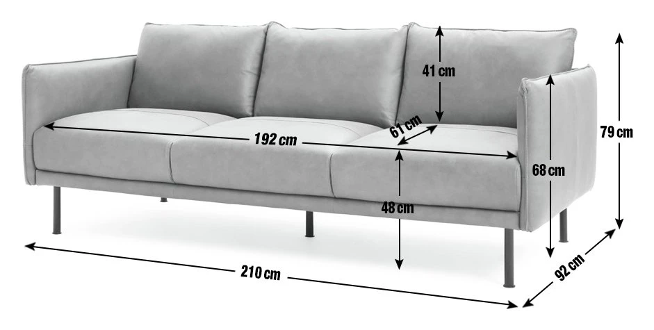Habitat Moore Leather 4 Seater Sofa - Tan - Image 4