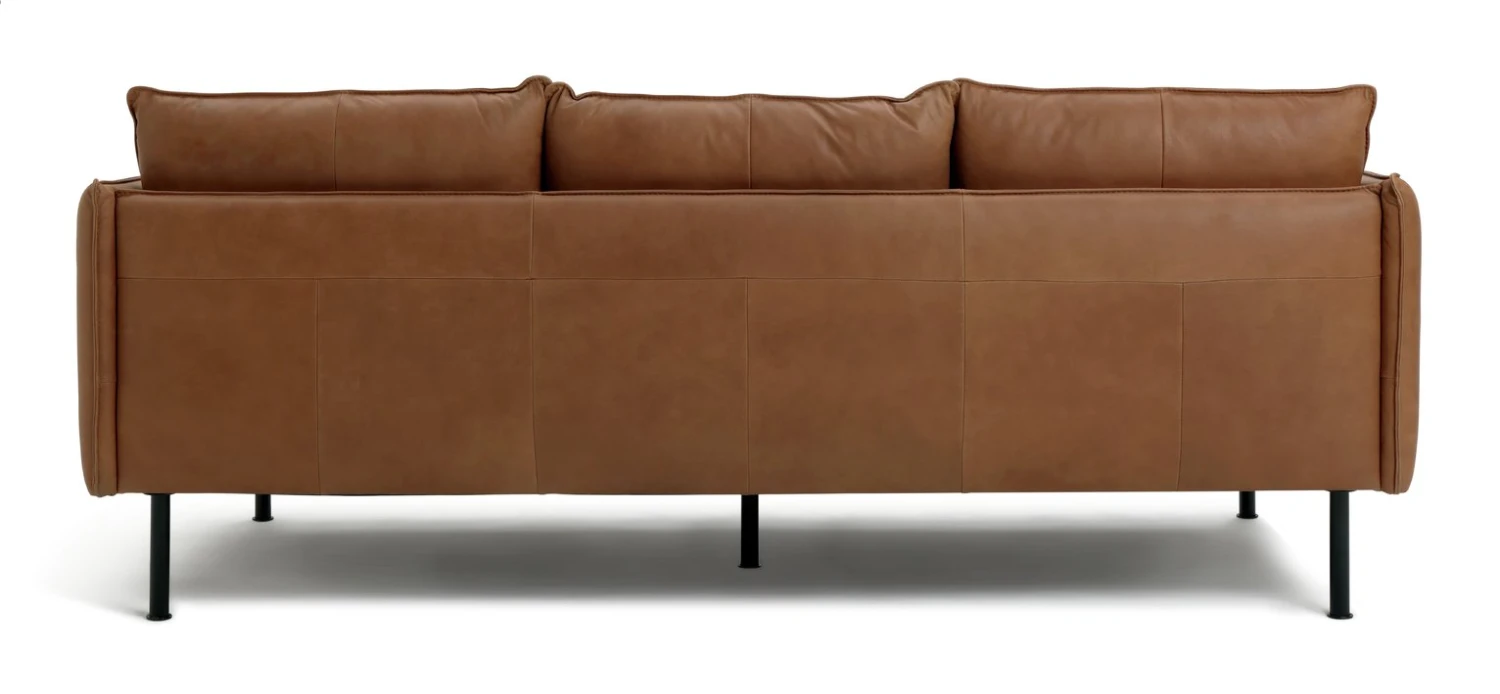 Habitat Moore Leather 4 Seater Sofa - Tan - Image 6