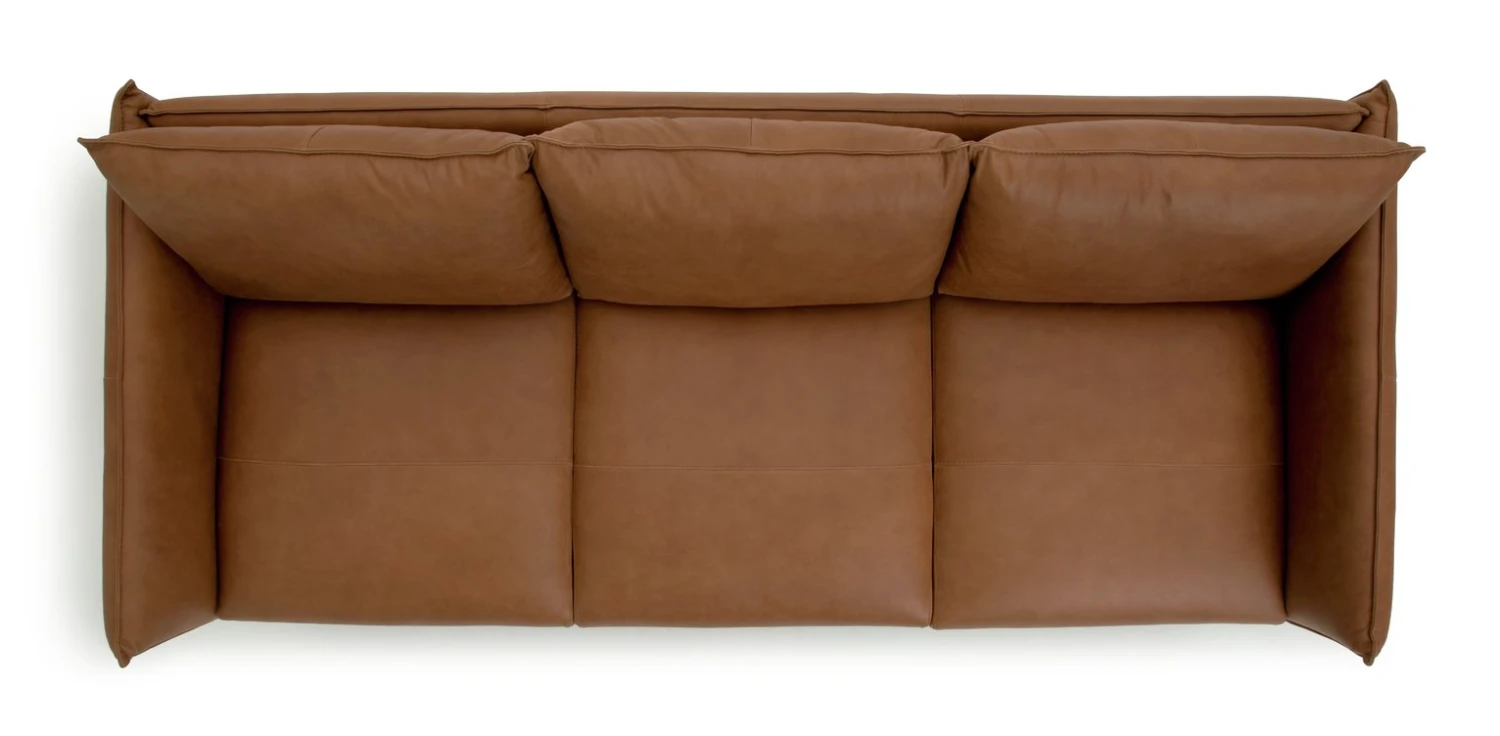 Habitat Moore Leather 4 Seater Sofa - Tan - Image 8