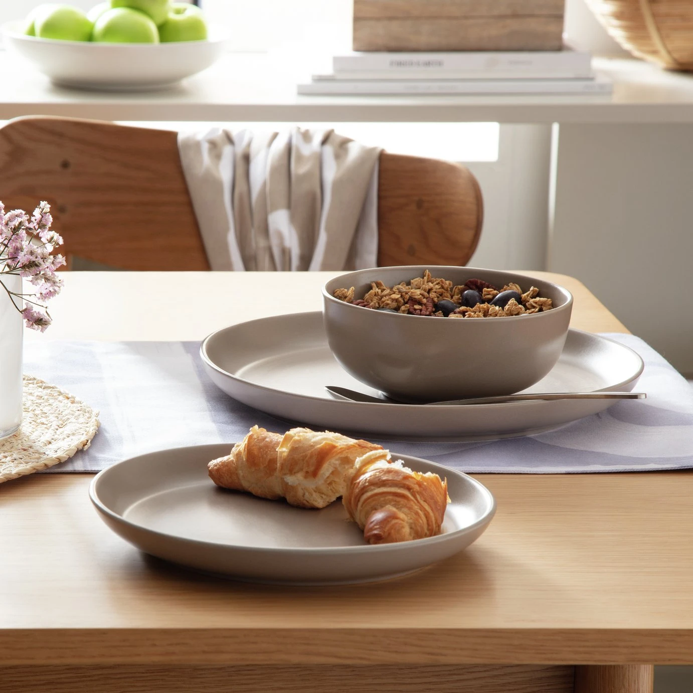 Habitat Mushroom 12 Piece Stoneware Dinner Set - Mushroom - Image 2