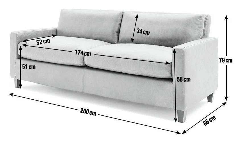 Habitat Chester Leather 3 Seater Sofa - Dark Feet - Tan - Image 4