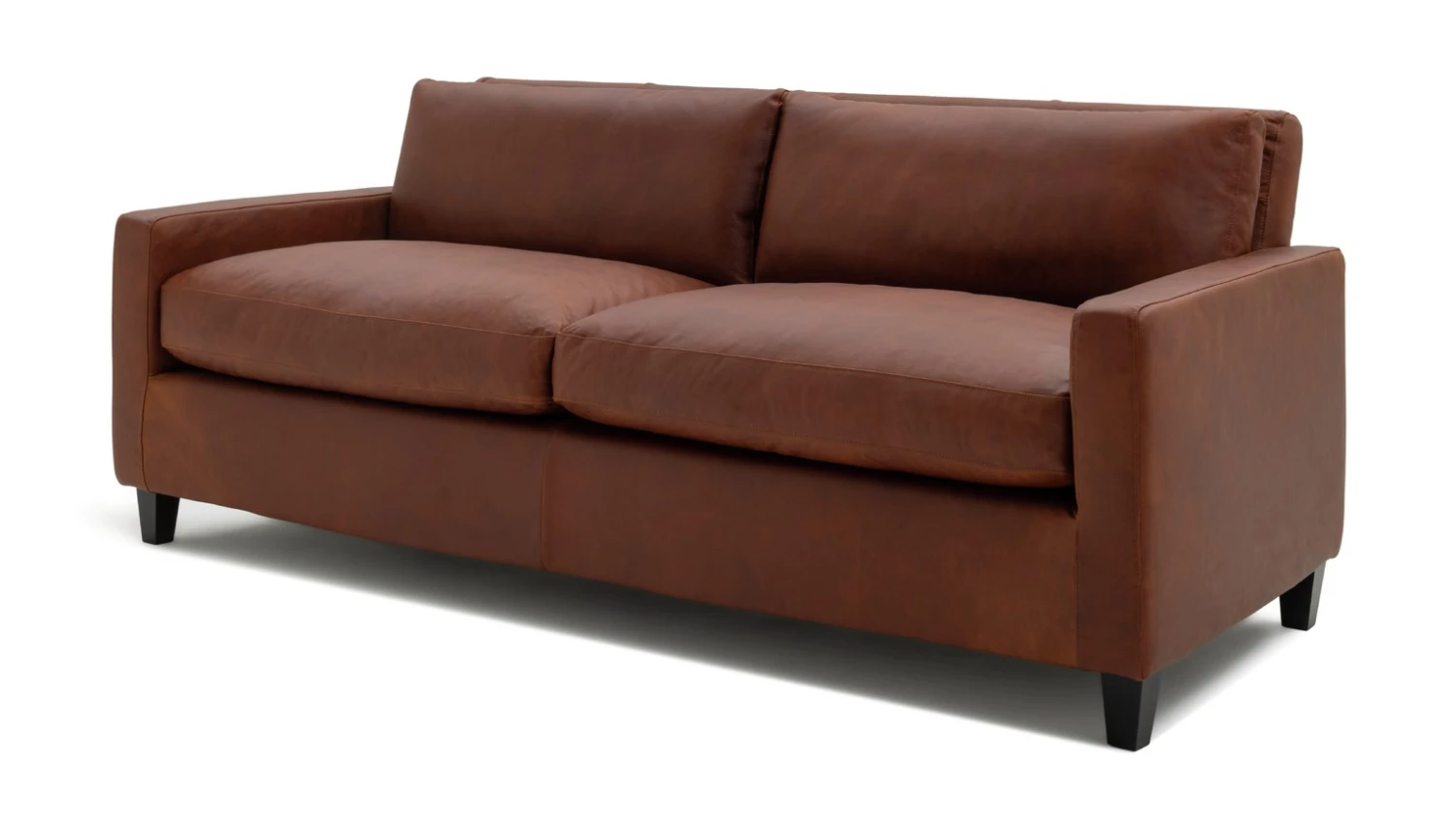 Habitat Chester Leather 3 Seater Sofa - Dark Feet - Tan - Image 5
