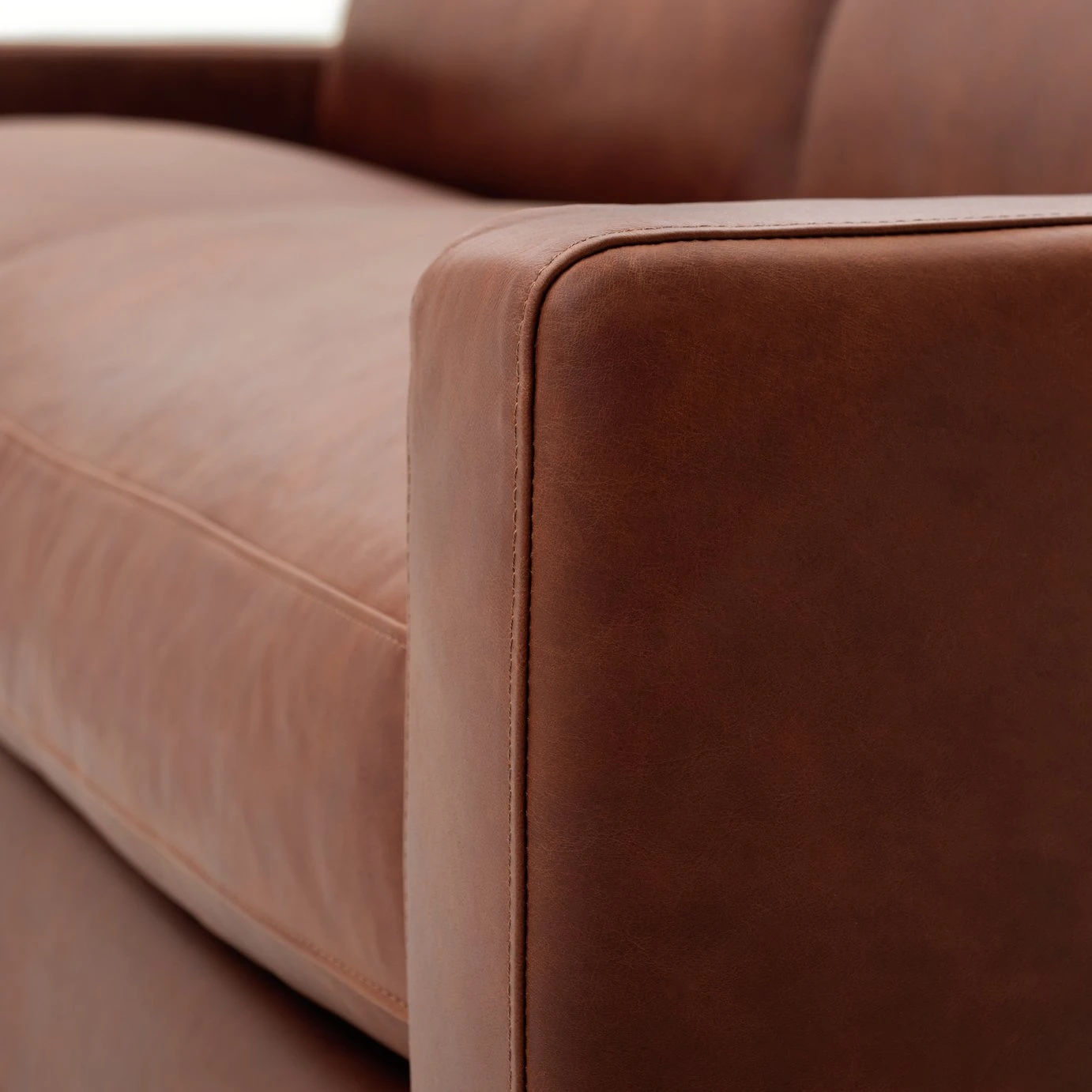 Habitat Chester Leather 3 Seater Sofa - Dark Feet - Tan - Image 9