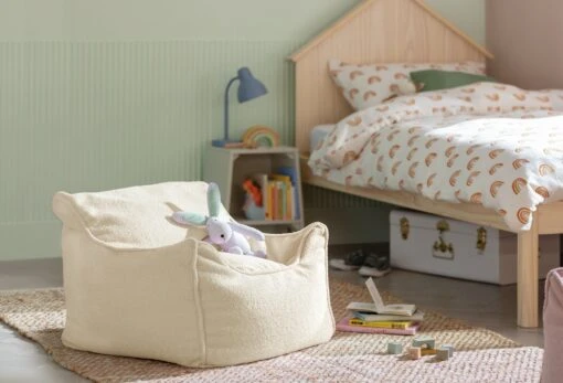 Habitat Kids Single Chair Boucle Bean Bag - Off White