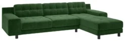 Habitat Hendricks Velvet Corner Chaise Sofa - Moss Green