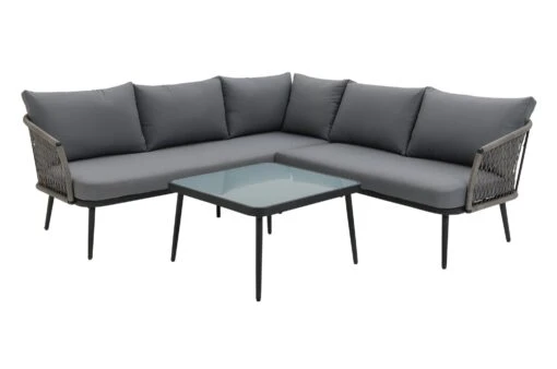 Habitat Habtat Somerset 5 Seater Metal Garden Corner Sofa Set - Grey