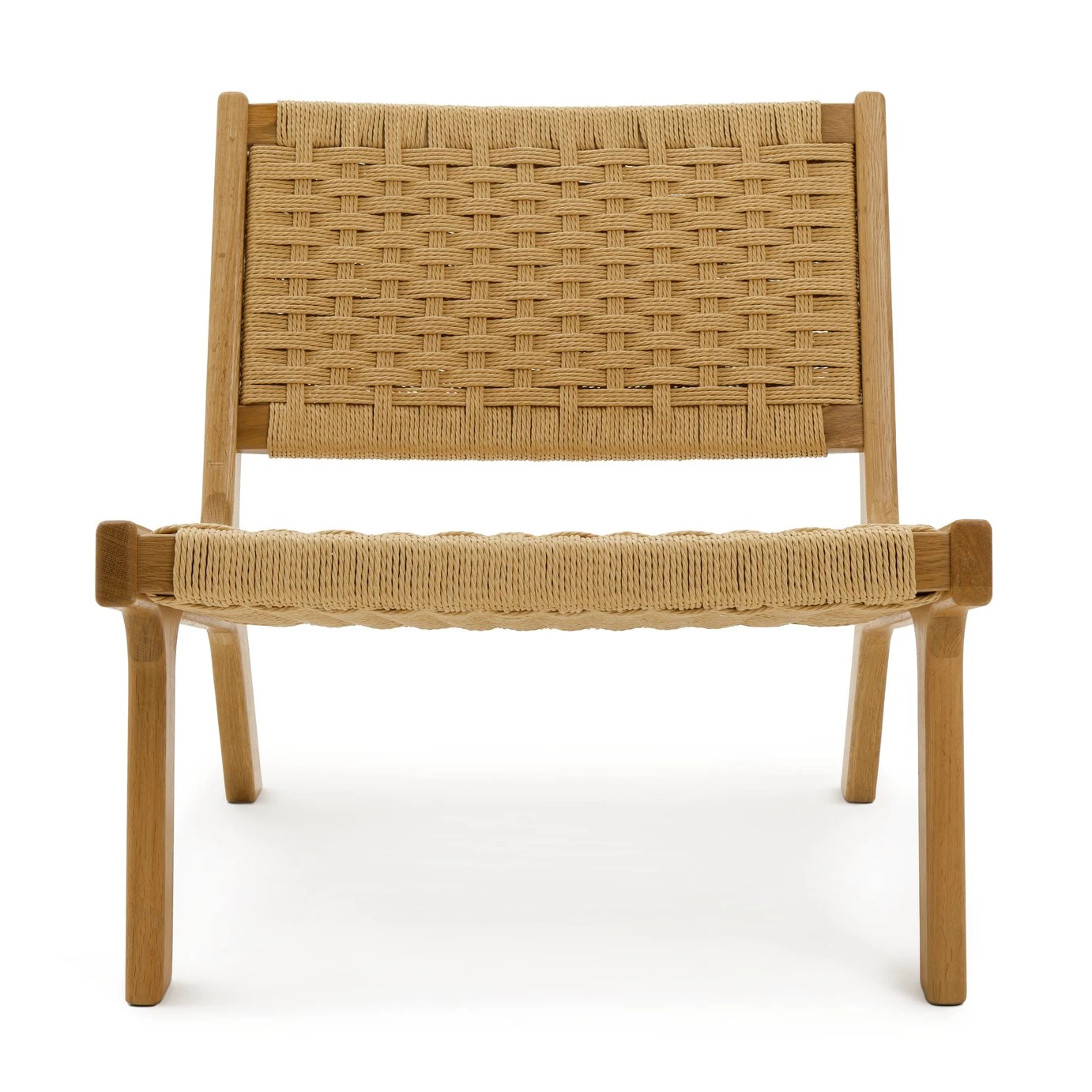 Habitat Faro Woven Paper Rope And Oak Accent Chair - Natural - Image 4