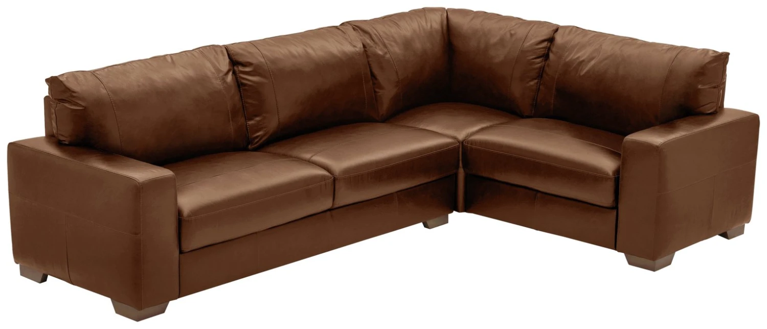 Habitat Eton Leather Left Hand Corner Sofa - Tan
