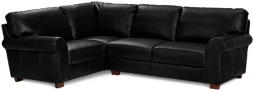 Habitat Salisbury Leather Right Hand Corner Sofa - Black