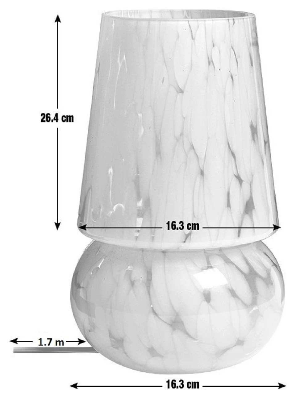 Habitat Rahnn Confetti Glass Table Lamp - White - Image 3