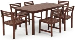 Habitat Amalfi 6 Seater Wooden Patio Set - Brown