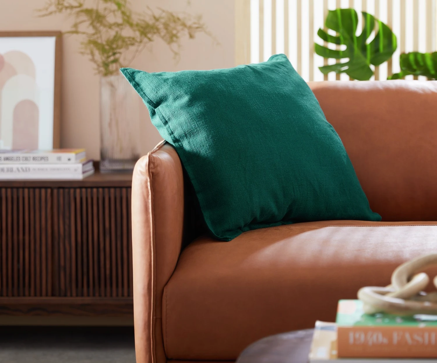 Habitat Recycled Plain Cushion - Green - 50x50cm - Image 2