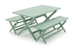Habitat Folding 4 Seater Steel Dining Set - Green
