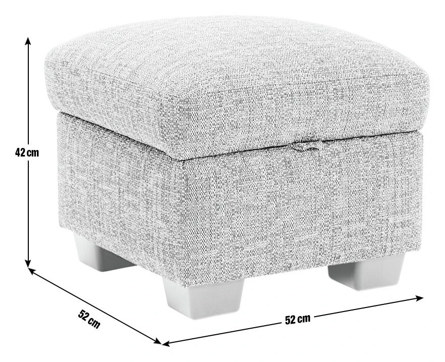 Habitat Lisbon Fabric Storage Footstool - Beige - Image 3