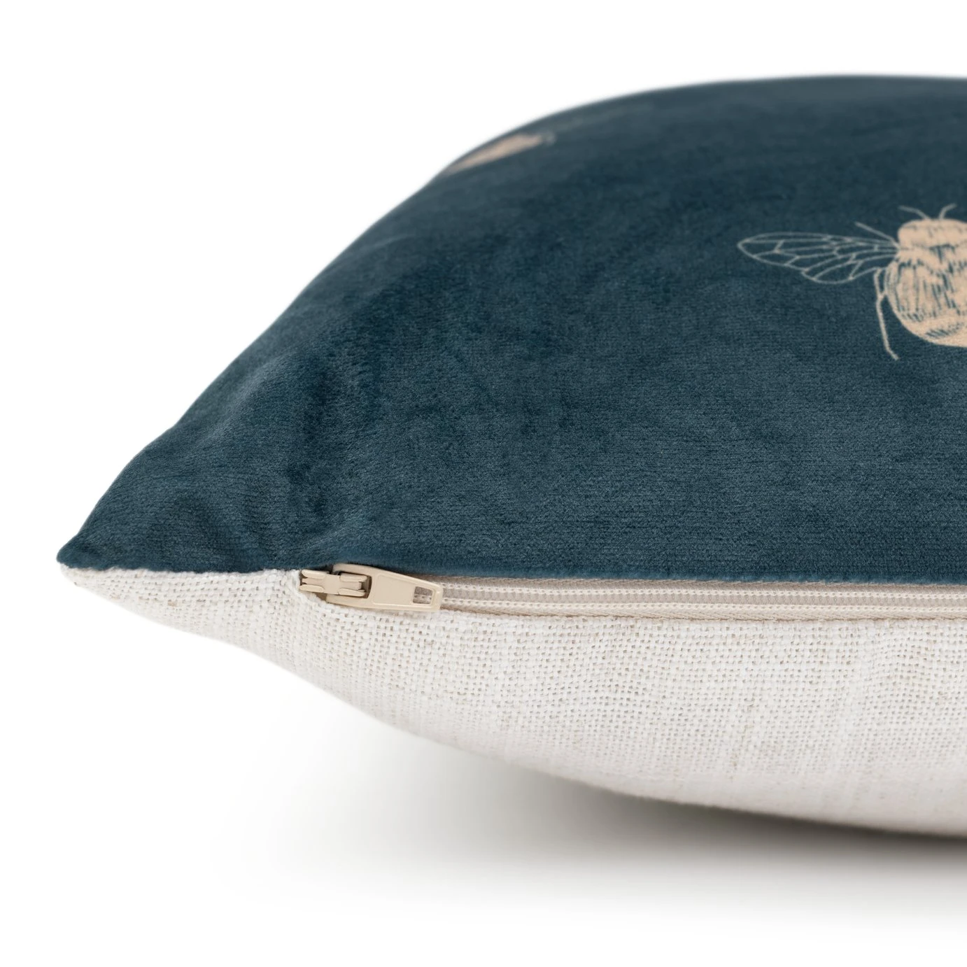 Habitat Gold Bee Printed Cushion - Teal - 43x43cm - Image 5
