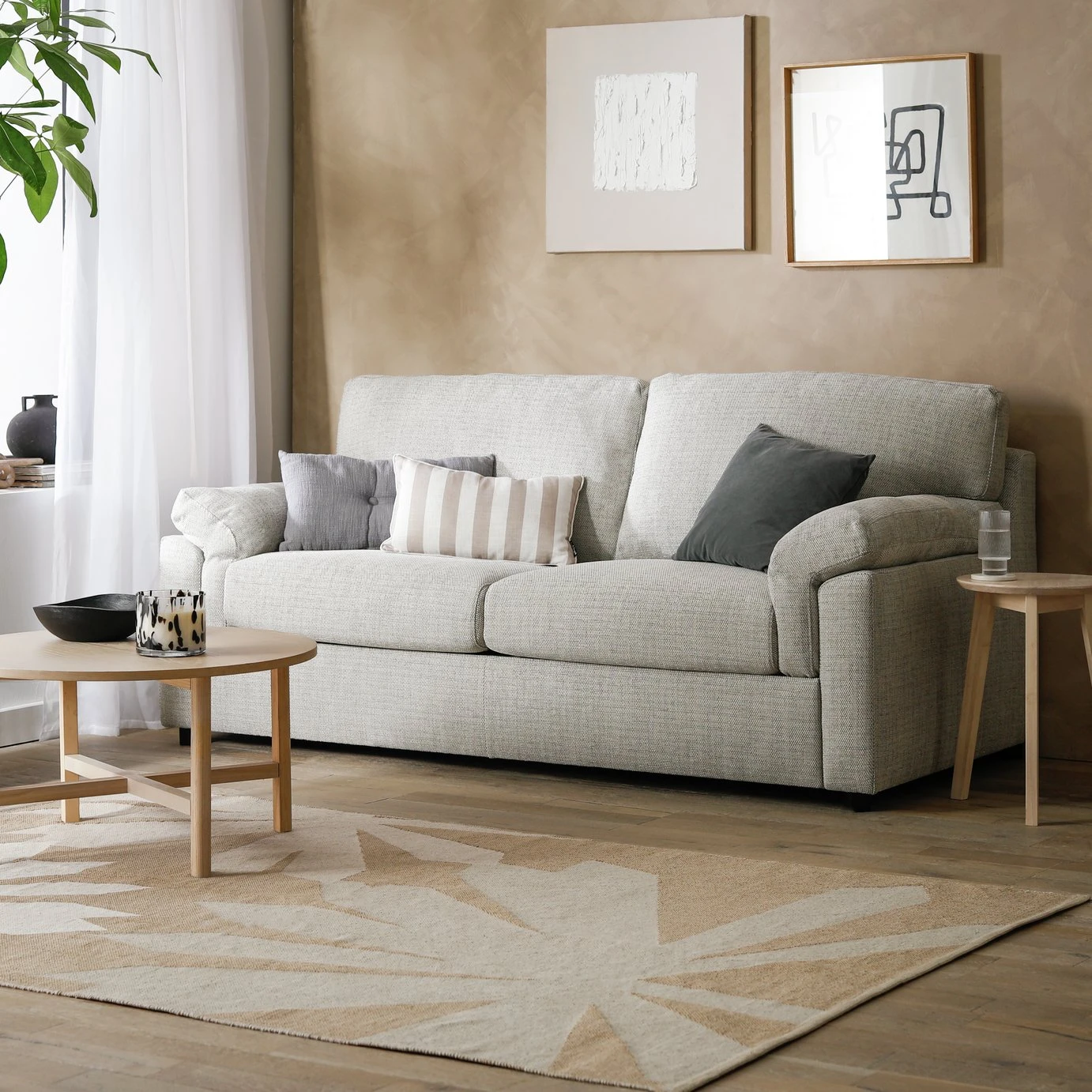 Habitat Florence Fabric 3 Seater Sofa - Cream - Image 2