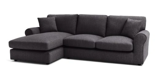 Habitat Lisbon Fabric Left Hand Corner Chaise Sofa- Charcoal