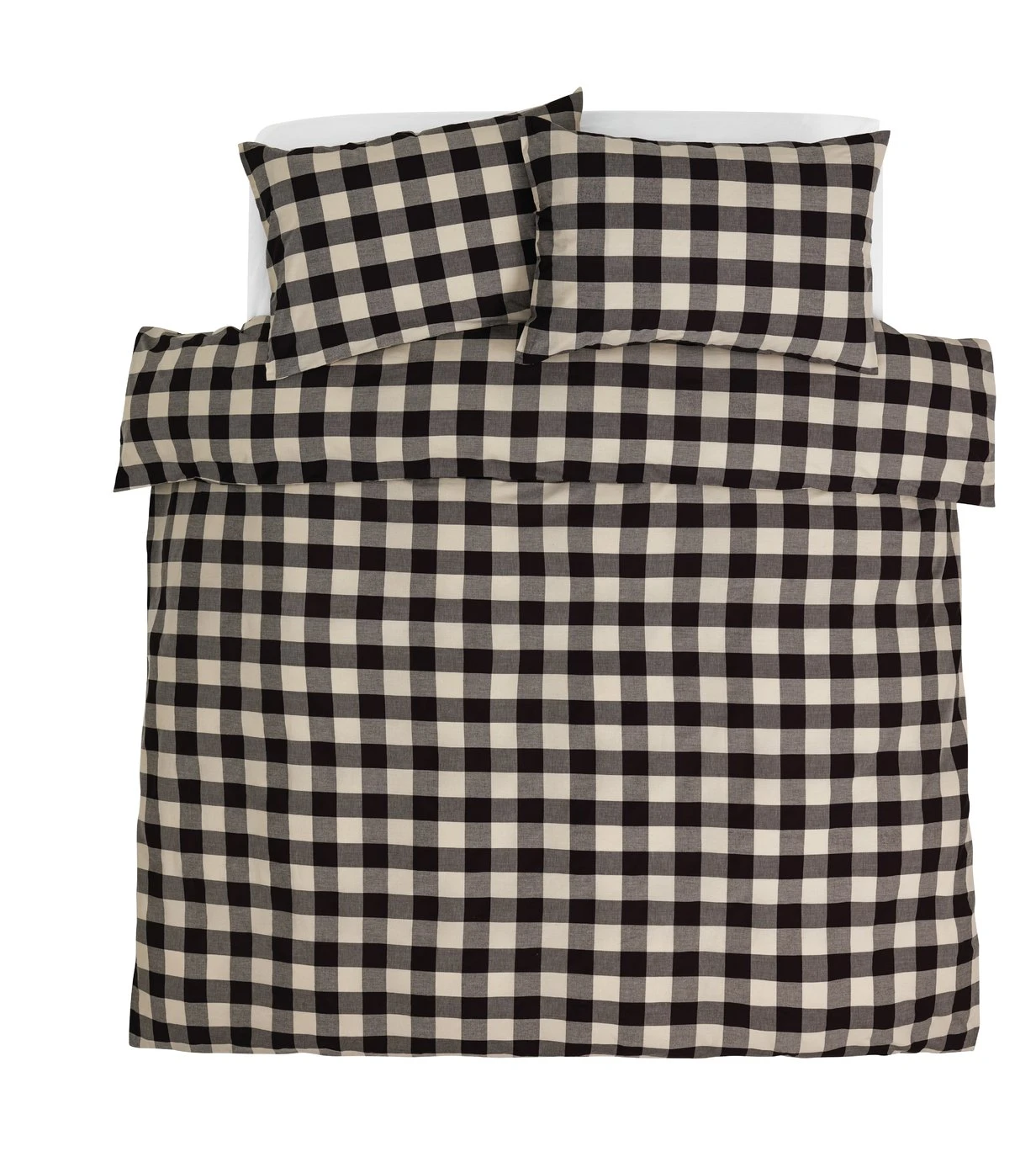 Habitat Gingham Check Black & White Bedding Set - Single - Image 3