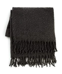 Habitat Faux Mohair Throw - Charcoal - 125X150cm