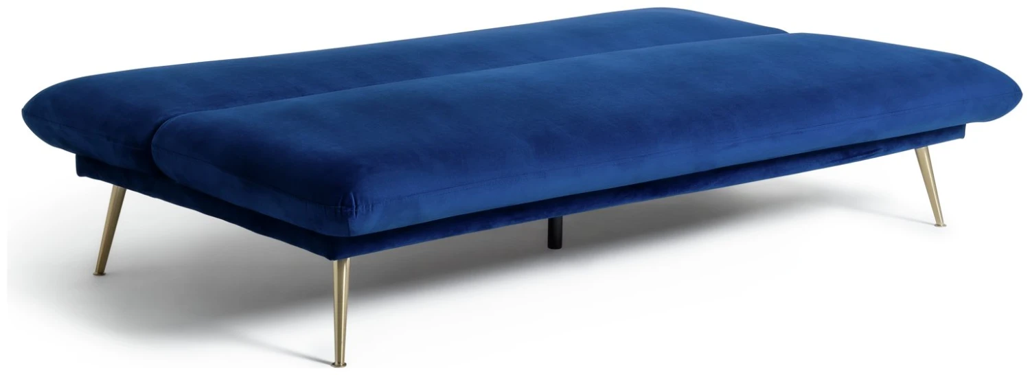 Habitat Matteo 2 Seater Velvet Clic Clac Sofa Bed - Blue - Image 4