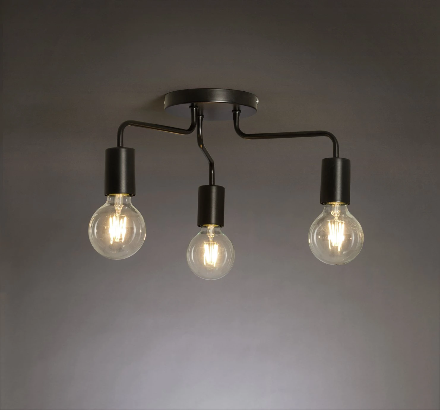 Habitat Rayner Steel 3 Light LED Flush Ceiling Light - Black - Image 3