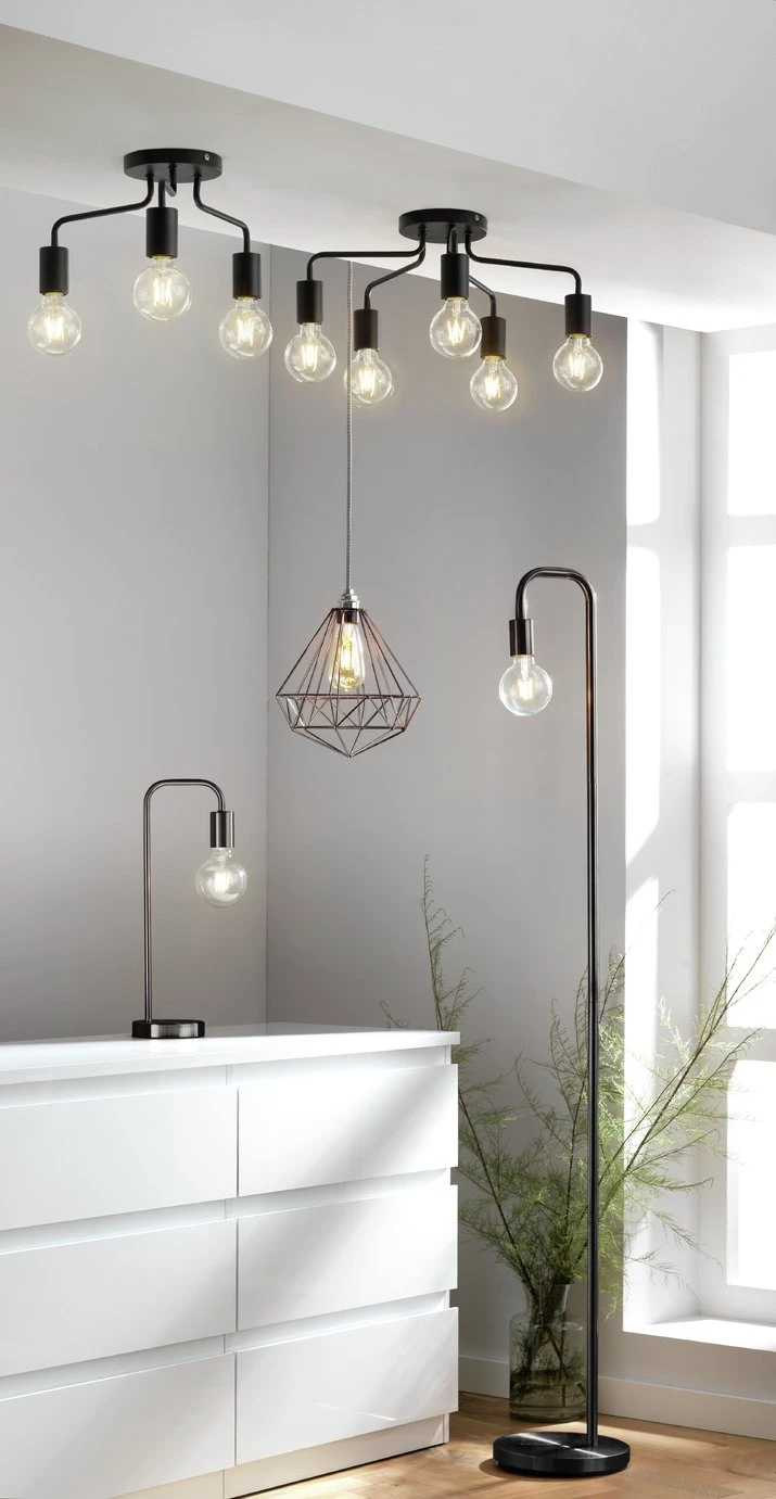 Habitat Rayner Steel 3 Light LED Flush Ceiling Light - Black - Image 9