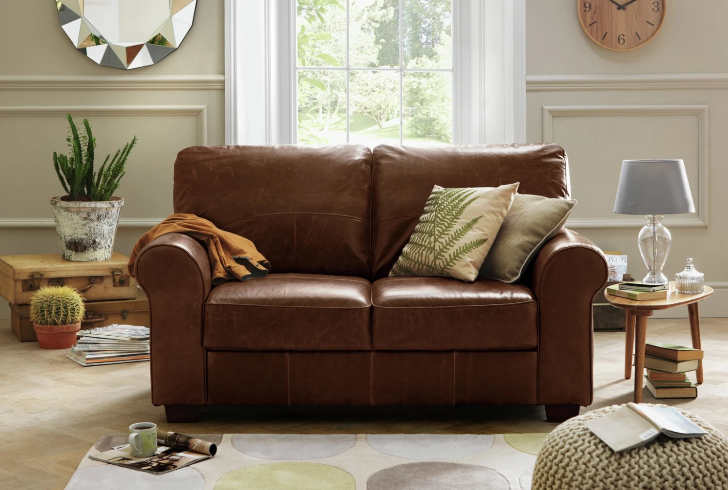 Habitat Salisbury Leather 2 Seater Sofa - Tan - Image 3