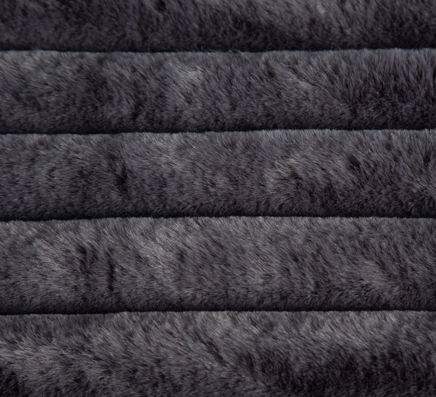 Habitat Ribbed Faux Fur Throw - Charcoal - 125X150cm - Image 3