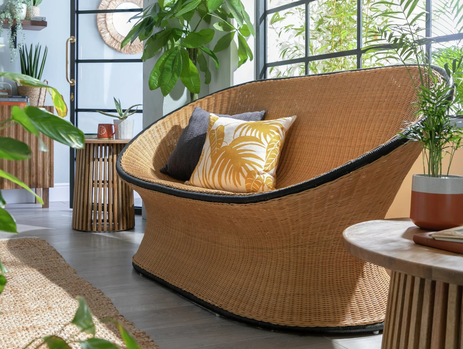 Habitat Koba Rattan 2 Seater Sofa - Natural - Image 2