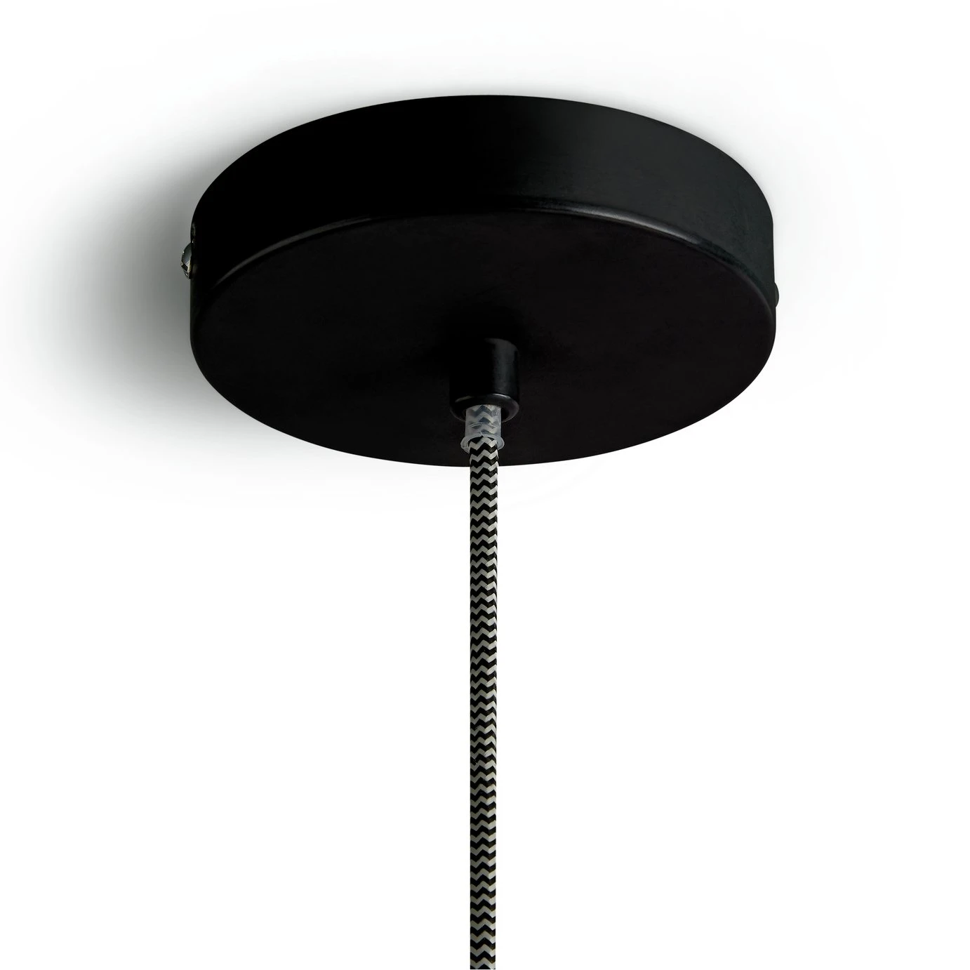 Habitat Pendant Ceiling Light - Matte Black & Herringbone - Image 4