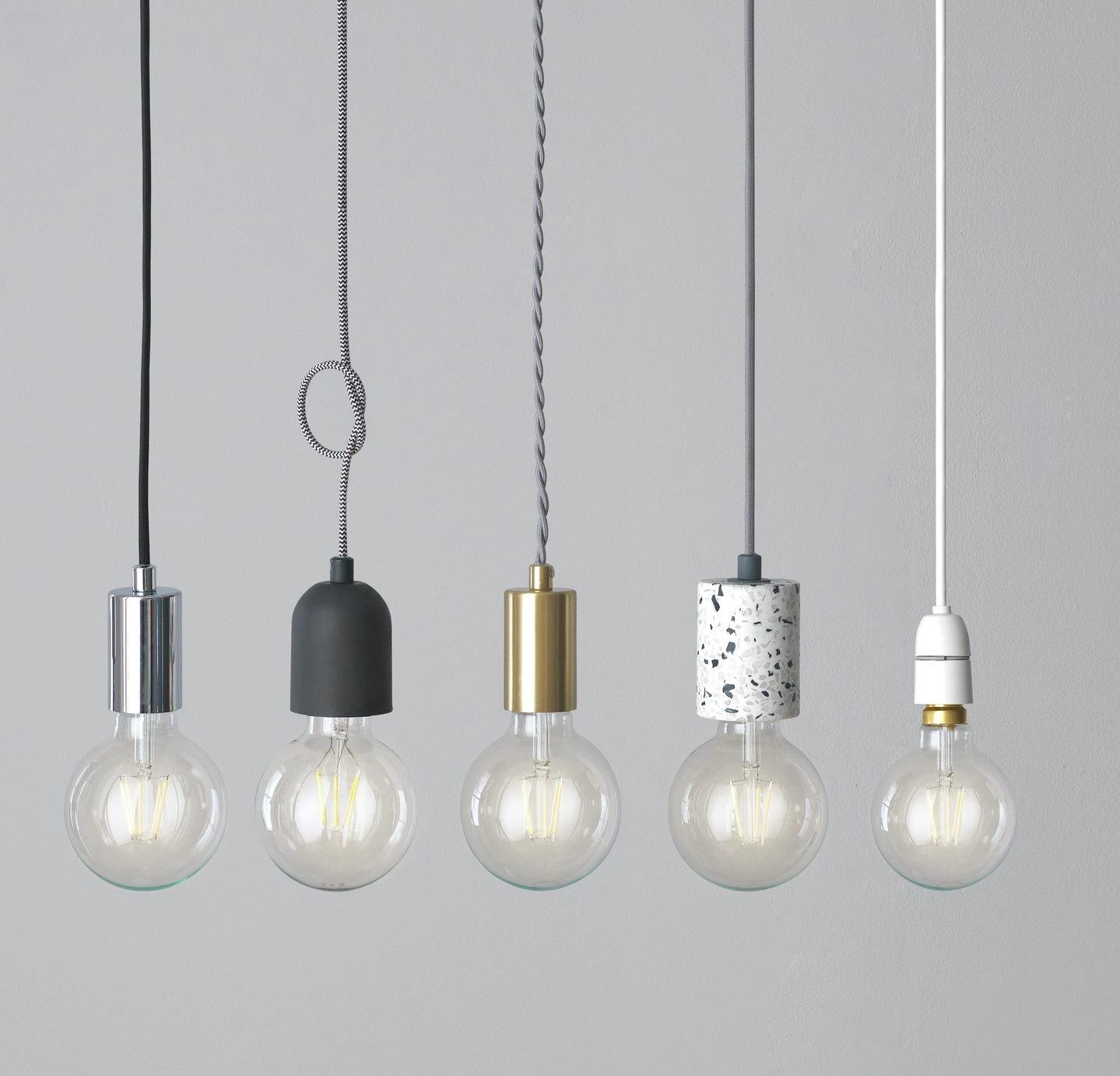 Habitat Pendant Ceiling Light - Matte Black & Herringbone - Image 9