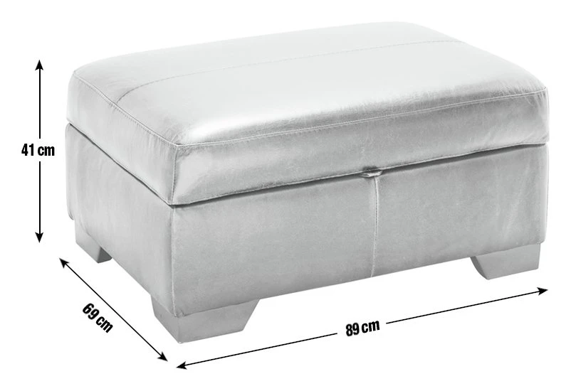Habitat Eton Leather Storage Ottoman Footstool - Tan - Image 4