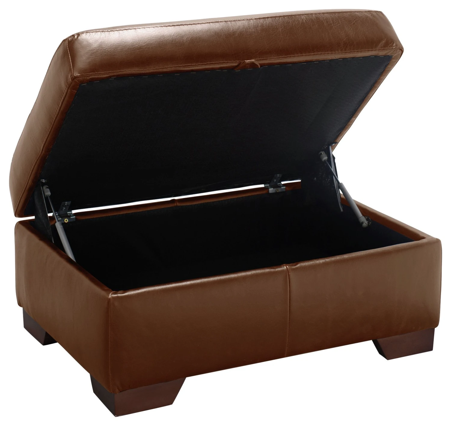 Habitat Eton Leather Storage Ottoman Footstool - Tan - Image 3