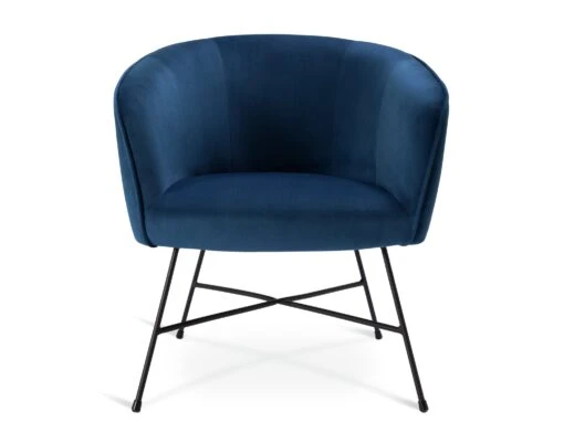 Habitat Jax Velvet Accent Chair - Navy
