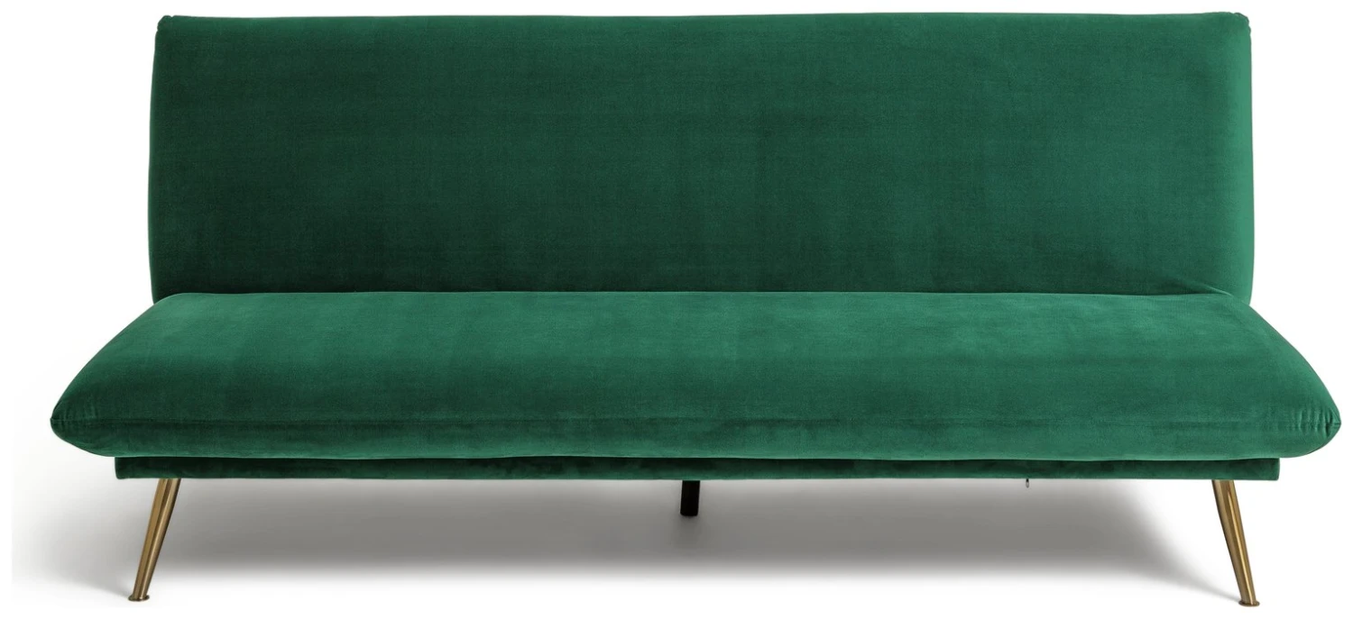Habitat Matteo 2 Seater Velvet Sofa Bed - Green